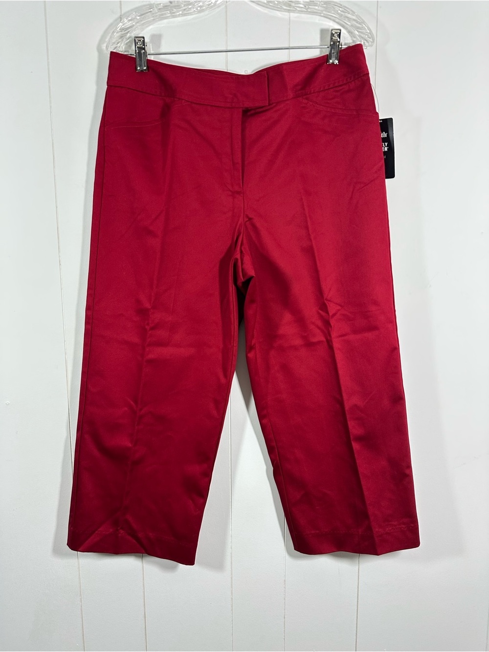 NEW East 5th Secretly Slender Size 10 Stretch Classic Red Cropped Pant